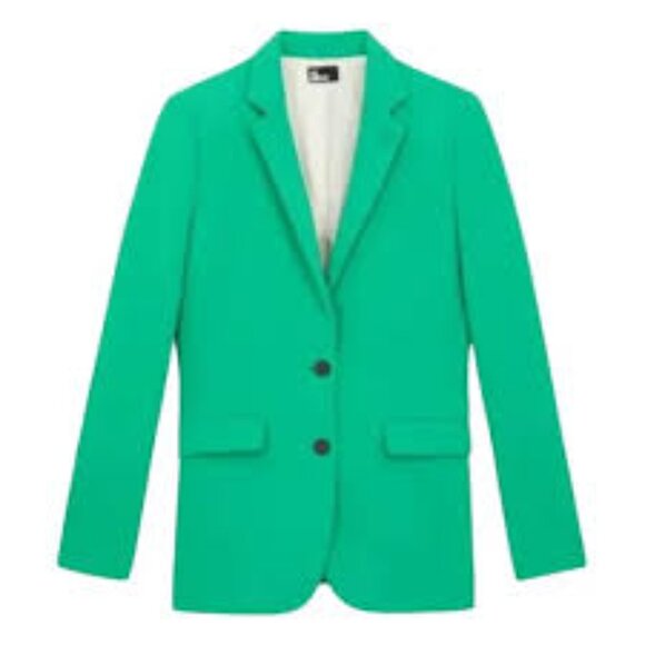 NWT The Kooples Green Crepe Double Button Suit Jacket Size FR42/US10 - Picture 3 of 14